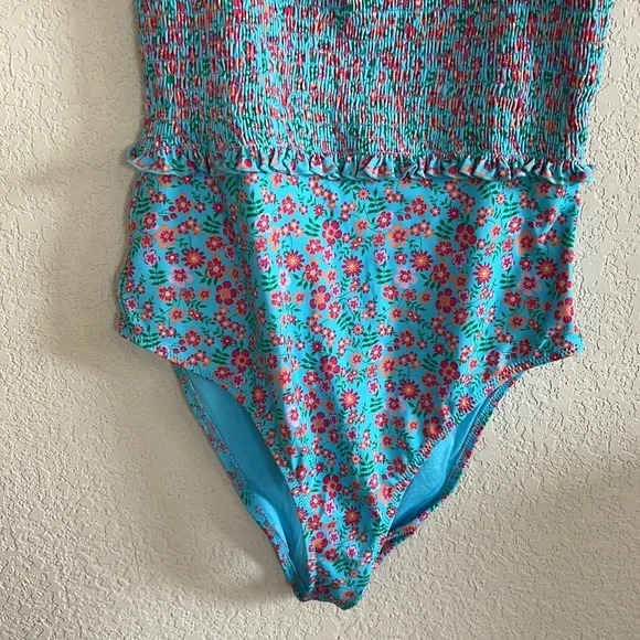 SOLID & STRIPED The Vera Smocked One-piece Swimsuit In Ditsy Floral - Picture 7 of 10